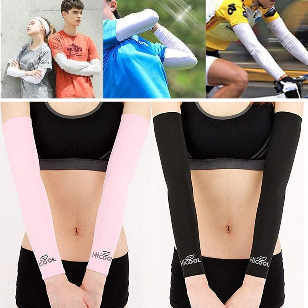 8 Pairs Compression Cooling Arm Sleeves Cover UV Sun Protection Ice Silk Cooling Elbow Sleeve Arm Warmer Sleeves For Men Women Sports Driving Cycling Basketball Running Golf with 3 Cooling Towels: Kitchen & Dining