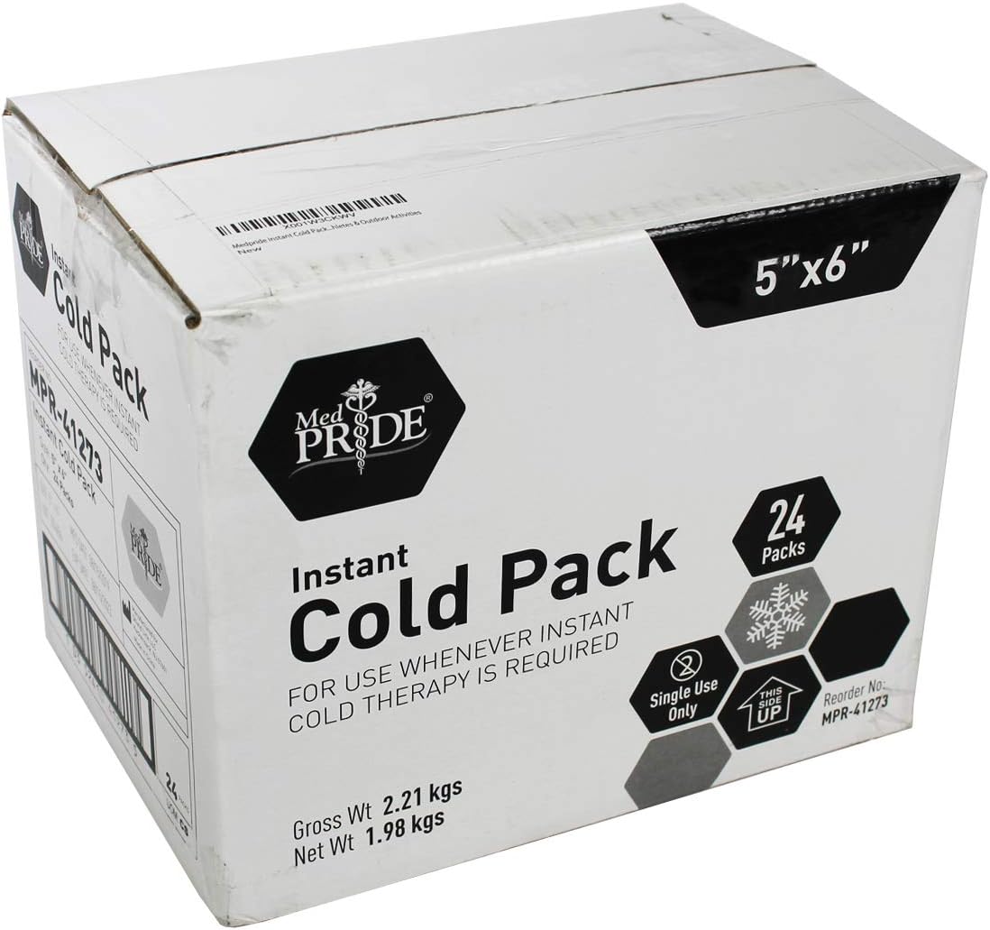 Medpride Instant Cold Pack (5”x 6”) – Set of 24 Disposable Cold Therapy Ice Packs for Pain Relief, Swelling, Inflammation, Sprains, Strained Muscles, Toothache – for Athletes & Outdoor Activities: Health & Personal Care