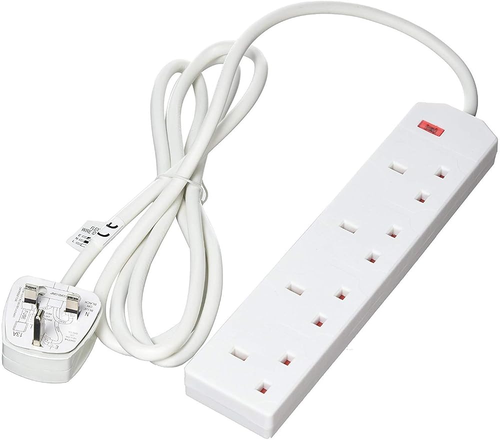 Daewoo 4 Way Extension Lead 2 Metre Cable with Neon Power On Indicator
