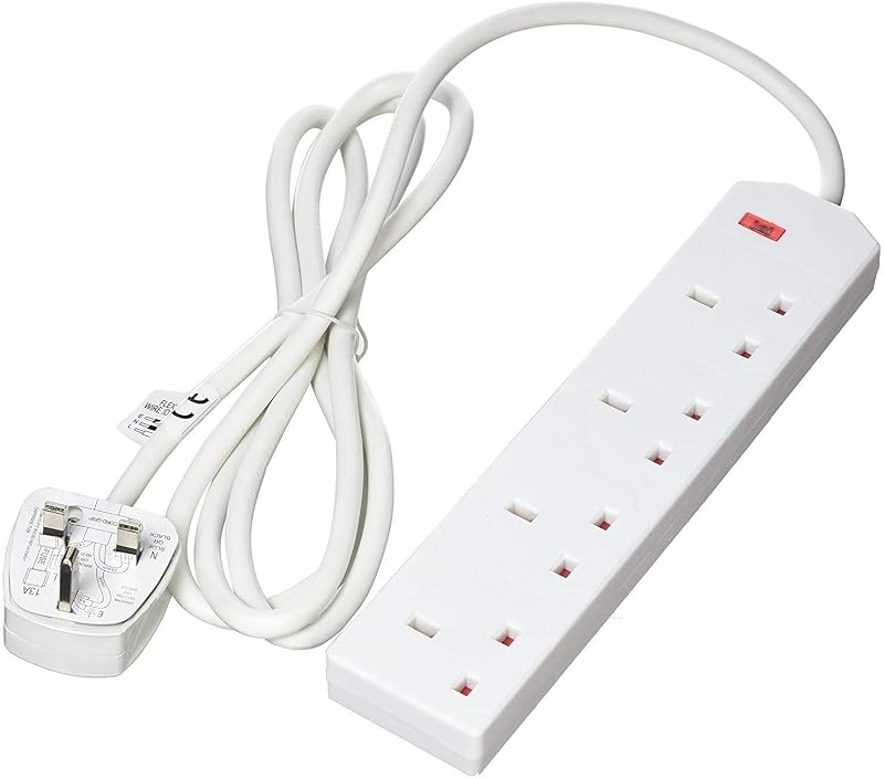 Daewoo 4 Way Extension Lead 2 Metre Cable with Neon Power On Indicator