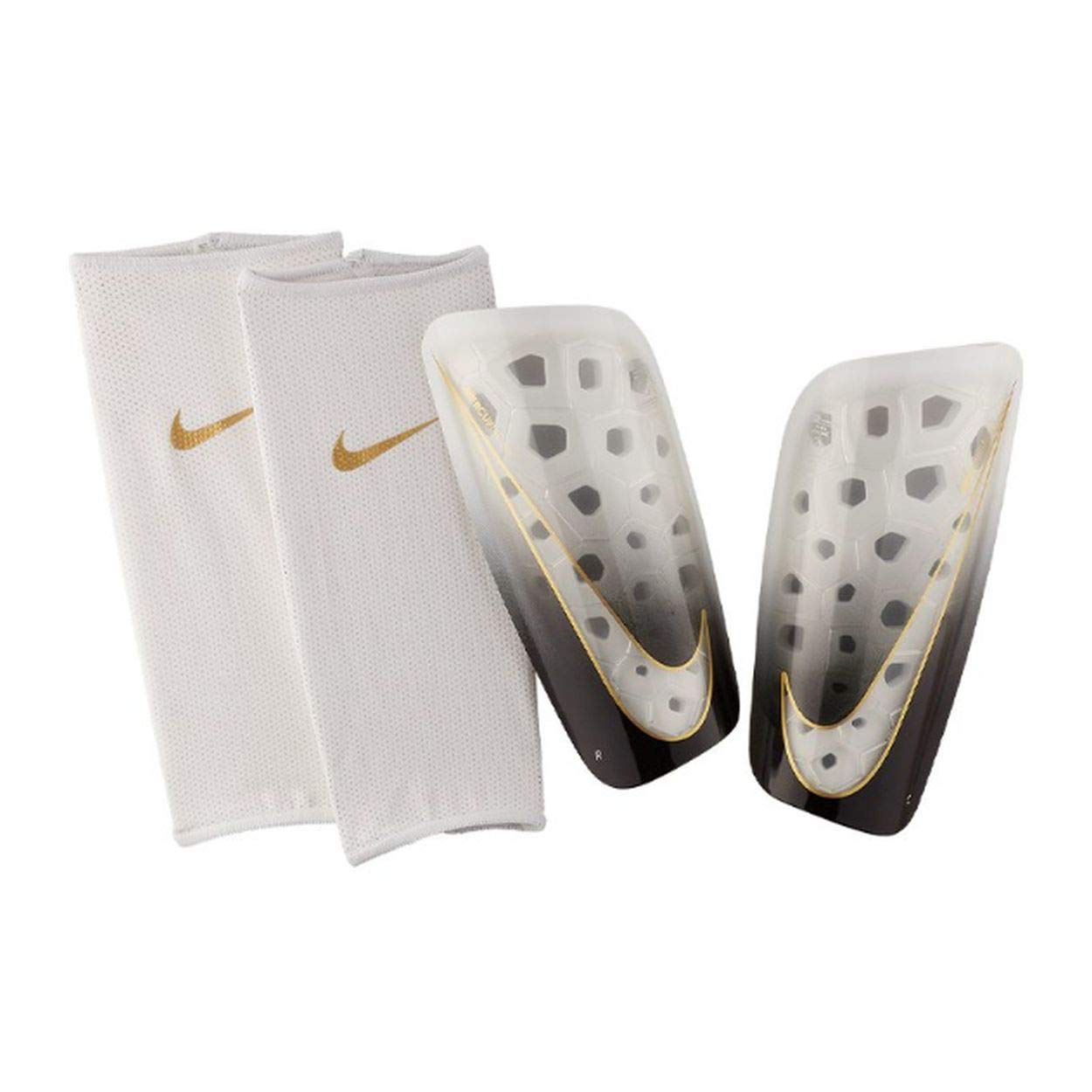 NIKE SP2120-102 Mercurial Lite Shin guards Men's White/black/gold Size L