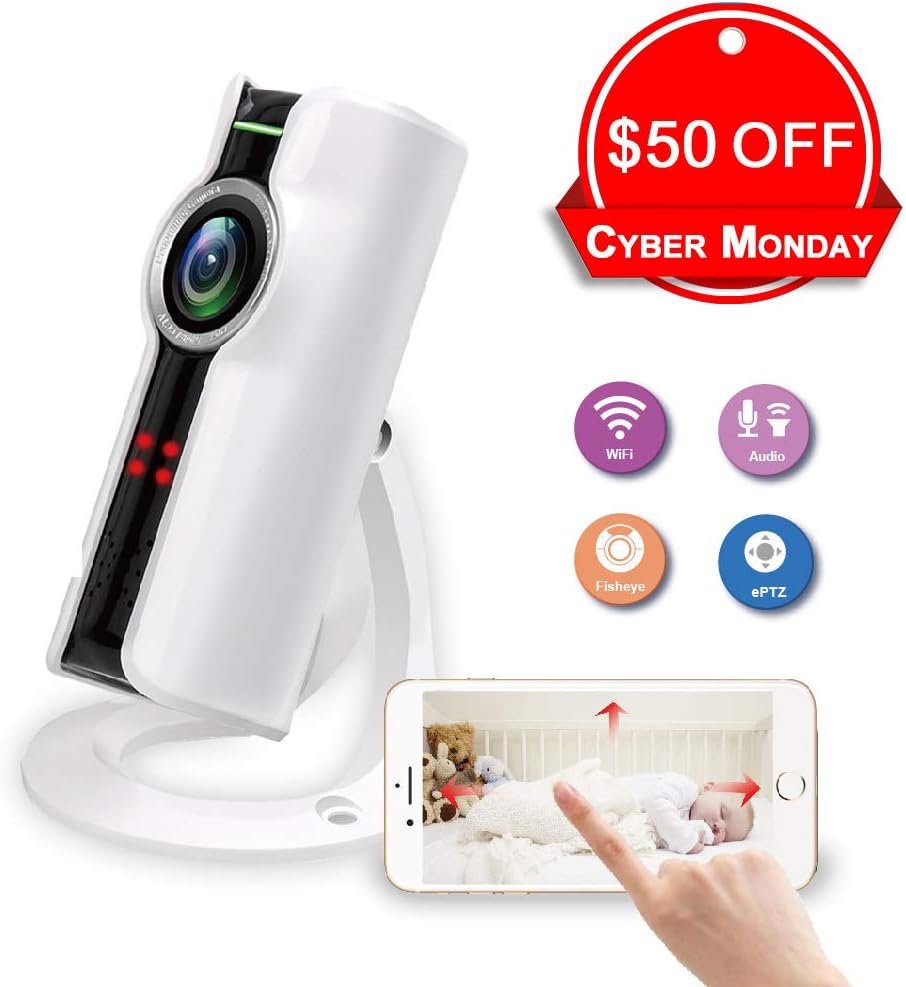 Christmas Baby Monitor WiFi Camera, CAMVIEW Wireless Security IP Camera with 2-Way Audio, Remote Smartphone View