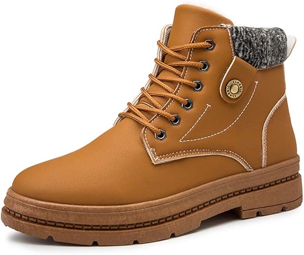 Amazon Estoni ハイカット スニーカー ブーツ ショートブーツ ワークブーツ メンズ レースアップ フラット 滑り止め ボアブーツ 裏起毛 ふわふわ 防寒 冬用 あったか 雨雪対応 スノーブーツ Estoni ブーツ