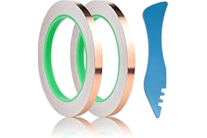 7/32 inch Double Sided Conductive Copper Foil Tape for Stained Glass Welding, Electrical Repairs 2Pcs