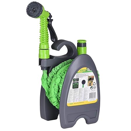 Kinzo 15m Flexibler Flexi Magic Gartenschlauch Flexischlauch mit Gartenbrause Schlauchhalter