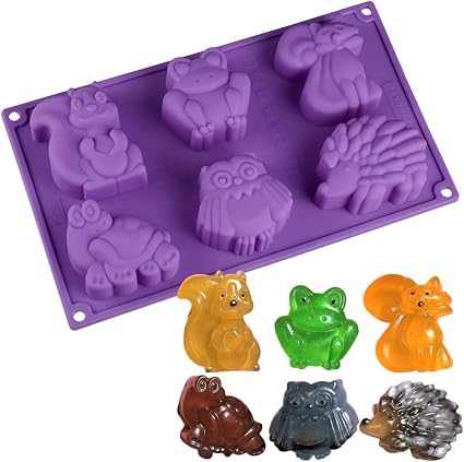 Amazon Com Forest Animals Silicone Mold Moldfun Squirrel Frog