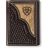 ARIAT Men's Brindled Calf Hair Leather Trifold Wallet
