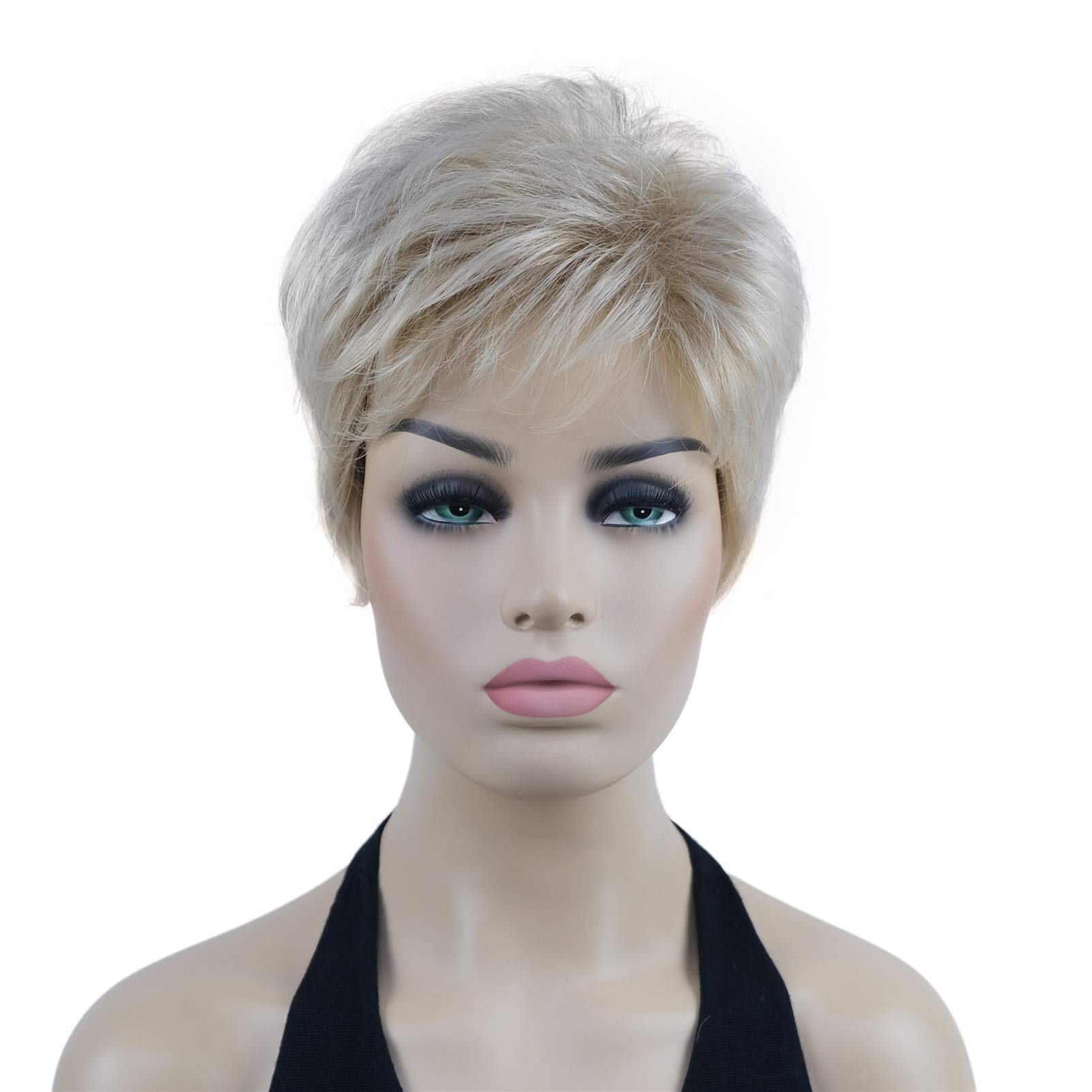 Lydell 6" Women's Short Wigs Soft Wavy Natural Synthetic Wig Layered Movement Classic Styled (15BT613 Blonde Mix)