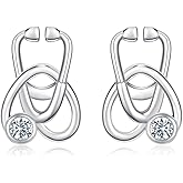 Stethoscope Stud Earrings S925 Sterling Silver For Nurse Doctor-Medicine Studs Earrings Nurse Week Gift-Birthday Gifts For Medical Staff