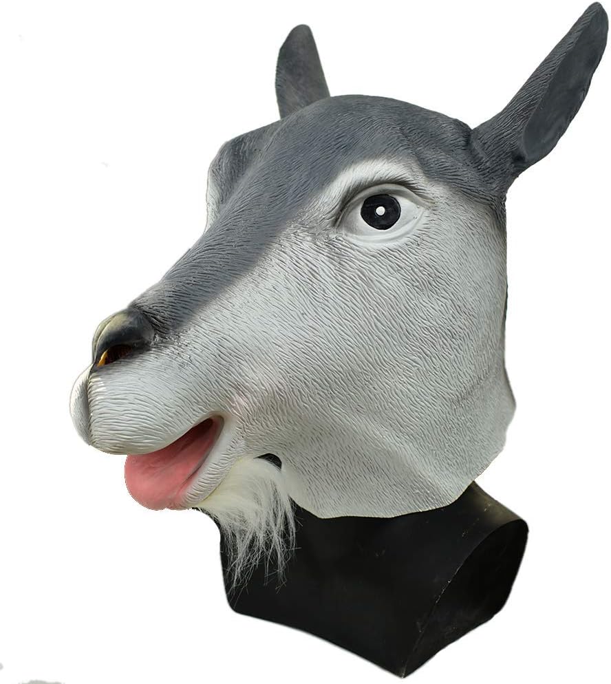 Goat Latex Mask Full Head Realistic Deluxe Antelope Animal Head Mask for Costume Party Halloween Cosplay Masquerade