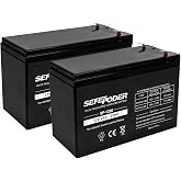 SEFEPODER 12V 9Ah Rechargeable Sealed Lead Acid Battery（SLA） 2 Pack (F2 Terminals)