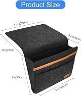 ERKOON Bedside Storage Pocket Felt Bedside Organizer Dark Grey view 2