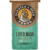 Scratch and Peck Feeds | Layer Mash for Chickens &amp; Ducks | 25 lb Bag | 16% Protein, Corn &amp; Soy Free, Fermentable Whole Grains, Certified Organic &amp; Non-GMO Project Verified, Complete Nutrition