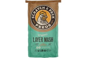 Scratch and Peck Feeds Whole Grain Layer Mash Chicken and Duck Feed - 40 lbs Bag - Corn-Free and Soy-Free - 16% Protein, Certified Organic and Non-GMO Project Verified Chicken Food