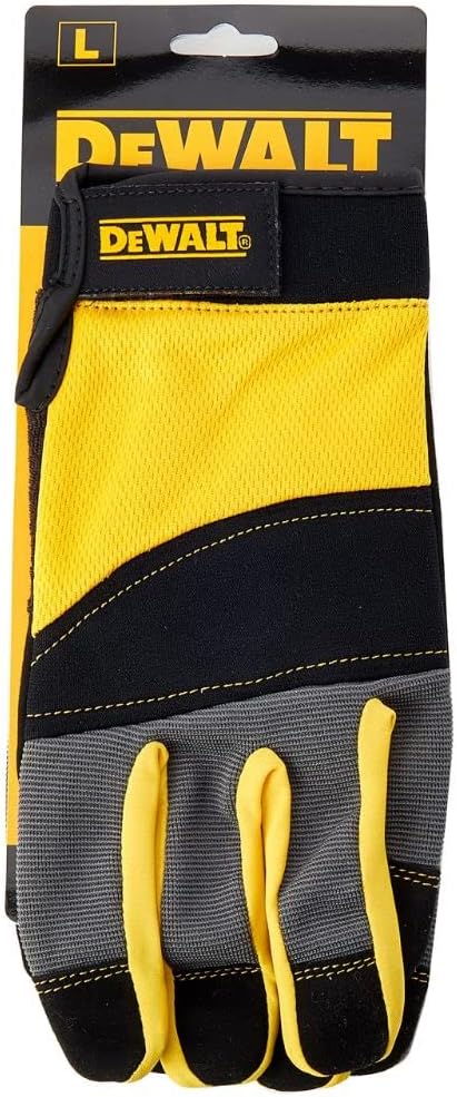 DEWALT SecureFit Full Finger Protection Gloves, Reinforced, Black, Size Large