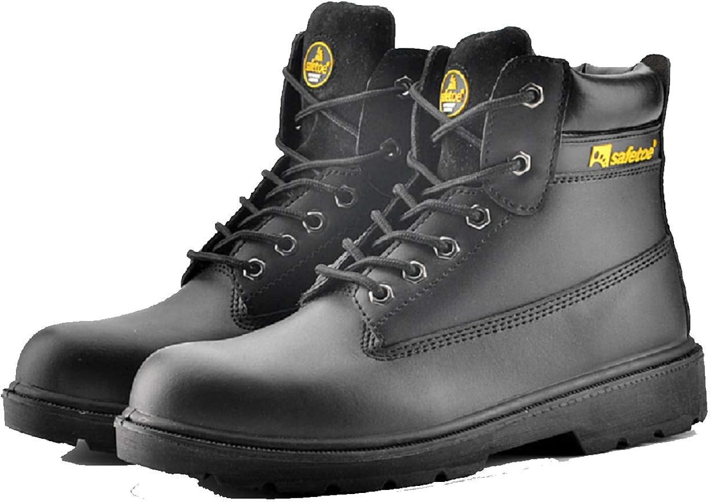 black slip on safety boots