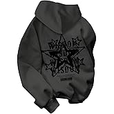 SHENHE Girl's Hoodie Y2K Graphic Star Print Loose Fit Fall Fleece Preppy Sweatshirt Pullover