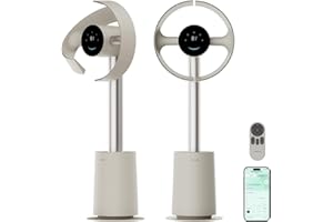 DREAME Bladeless Tower Fan for Bedroom, Smart Standing Fan with 270° Spatial Airflow for Whole-Room Circulation, 59ft/s High 