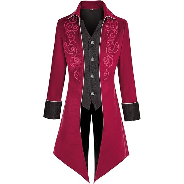 Chaqueta medieval renacentista para hombre, abrigo gótico victoriano, disfraz steampunk, chaqueta bordada, disfraz de príncipe para cosplay, Gary, S Chaqueta medieval renacentista para hombre, abrigo gótico victoriano, disfraz steampunk, chaqueta bordada, disfraz de príncipe para cosplay, Gary, S
