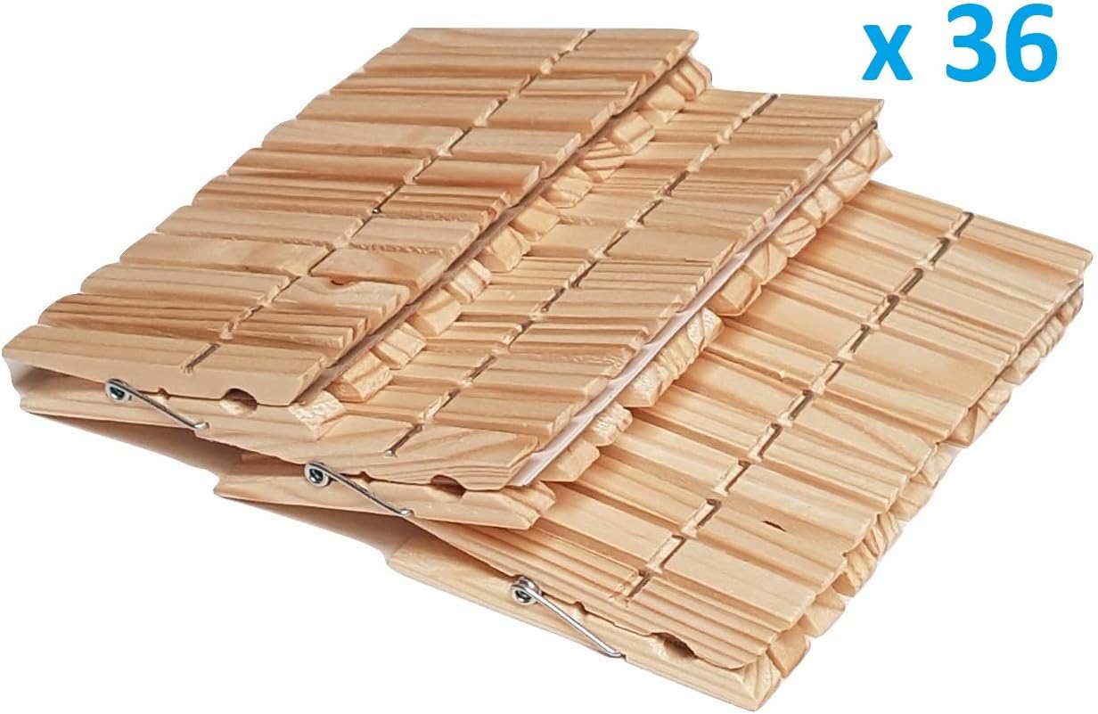 Wooden Clothes Pegs Clips Pine Wood Washing Line Airer Laundry Sprung Garden Peg (36)