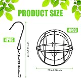 OFFCUP Fat Ball Bird Feeder 4pc Metal Holder S Hooks Outdoor Garden Black view 2