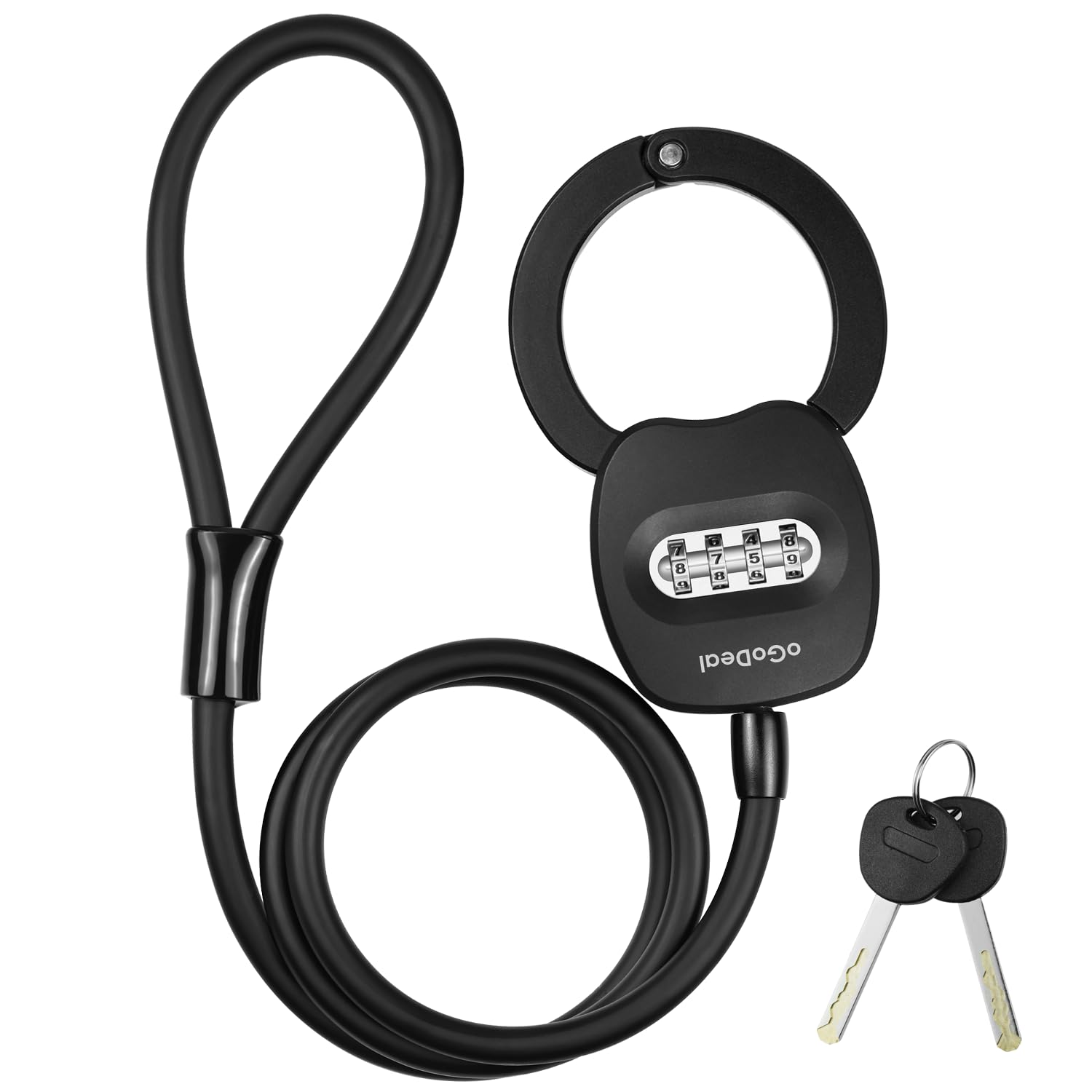 oGoDeal E Scooter Lock, Handcuff Lock with Combination Code 120 cm, High Security Scooter Lock with Reset Key for Scooter, Bike, Pram, E-Bikes
