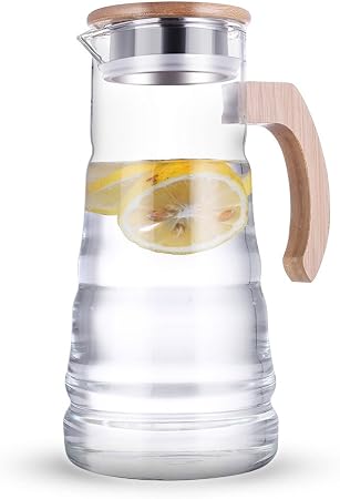 Oneisall 1 5l En Verre Carafe A Eau Jus De Glace Carafe Avec
