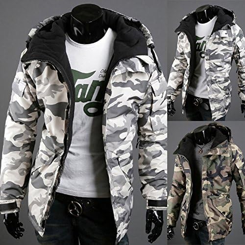 Men Spring coats fashion casual warm coat Slim personalized jacket, camouflage style hooded coat for men