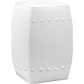 Safavieh Villa Glazed Ceramic Decorative Garden Stool, White