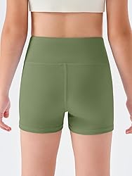 Haloumoning Girls Athletic Shorts Kids High Waisted