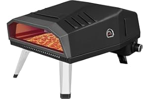 12" Pizza Oven, BOINN Pizza Oven Outdoor with Folding Design, Portable Outdoor Propane Gas Oven with Integrated Thermometer for Backyard, Camping, Picnic
