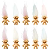 10 Pcs Lucky Troll Dolls PVC Vintage Mini Figures for Cake Toppers Party | Mini Action Figures, Cake Toppers, Party Favors, School Projects, Arts and Crafts Toys