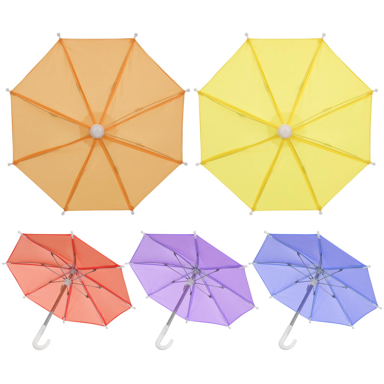 NUOBESTY 5pcs Mini Umbrella Garden Decoration Hanging Ornament Decorative Props Kids Children Toy Solid Color Random Color