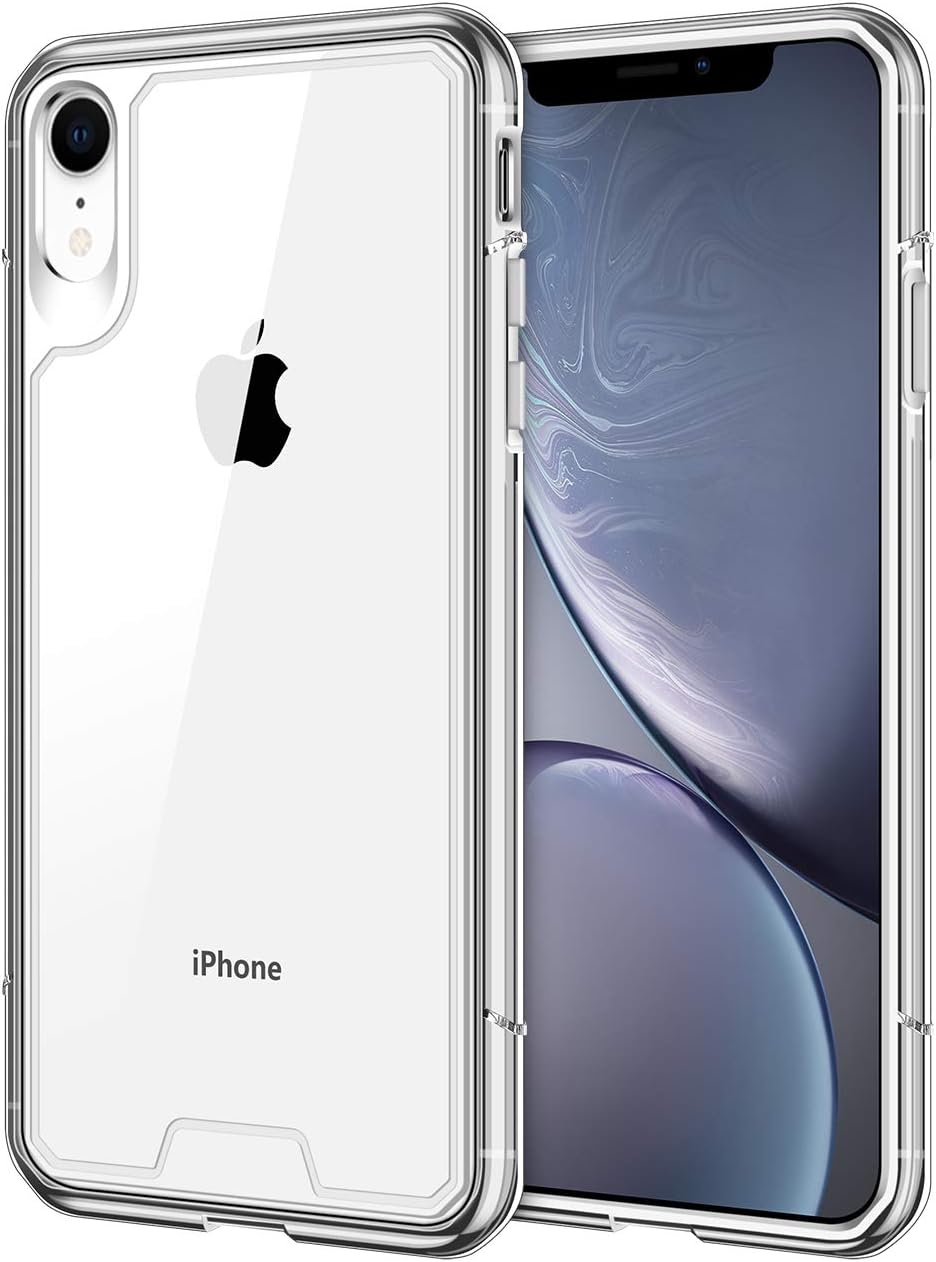 Coolden Clear Case for iPhone XR Anti-Scratch Shock Absorption Lightweight Thin Hybrid Protective 2 in1 TPU PC Hard Back Cover Transparent Case for 6.1 Inches Apple iPhone XR 10R Clear