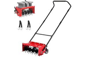 NEWBUY 17-Inch Rolling Lawn Aerator, Push Spike Aerator, Heavy Duty Aerator Lawn Tool, Push Spike Aeration for Lawns Garden Y