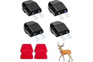 Sylvil 4 PCS Deer Whistles for Car, Auto Save a Deer Warning Device, Universal Deer Horn with Rubber Pads to Avoid Collision, Animal Alert Motorcycle Car Accessories (Black)