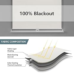 AOSKY Cordless Roller Shades Blackout Blinds for