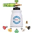 DUSICHIN DUS-007 Snow Foam Lance Foam Cannon Adjustable Jet Wash Quick Release 5 Pressure Washer Nozzles for Car Detailing Pressure Washer Black