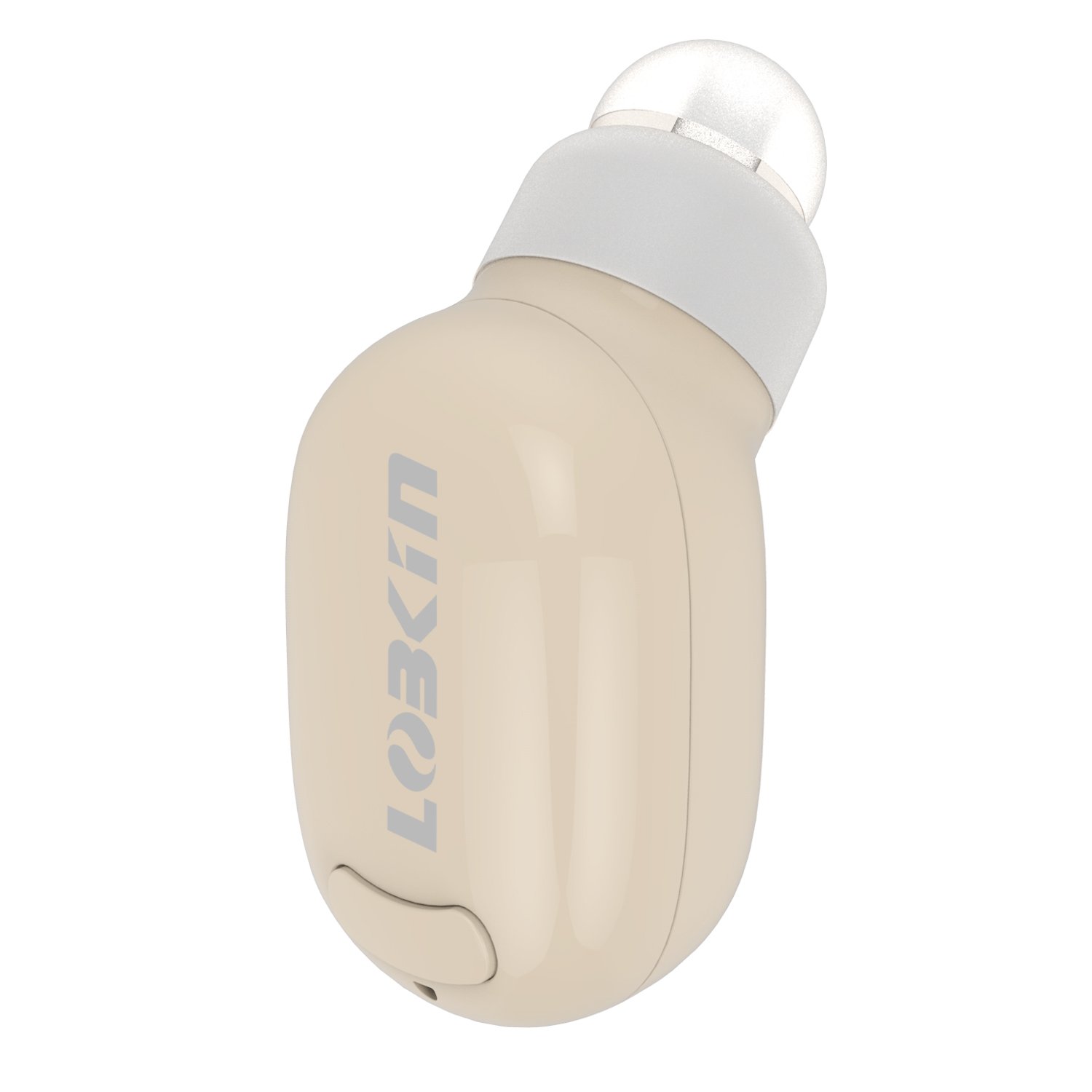 LOBKIN Bluetooth Headphone,Wireless Headset Invisible Earbud Ultra In Ear Earphone Earpiece Handsfree with Mic,Paired with Two Smartphones for iPhone,Samsung,HTC,LG and Other Bluetooth Devices (Beige)