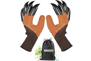 HHSZZY Gardening Gloves with Claws, Waterproof, Breathable, for Digging Planting, Puncture Resistant, Best Gifts for Women.