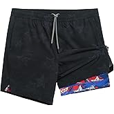 maamgic Gym Shorts for Men 7 inch Inseam with Liner Stretch 2 in 1 Workout Shorts Men Quick Dry Athletic Running Shorts