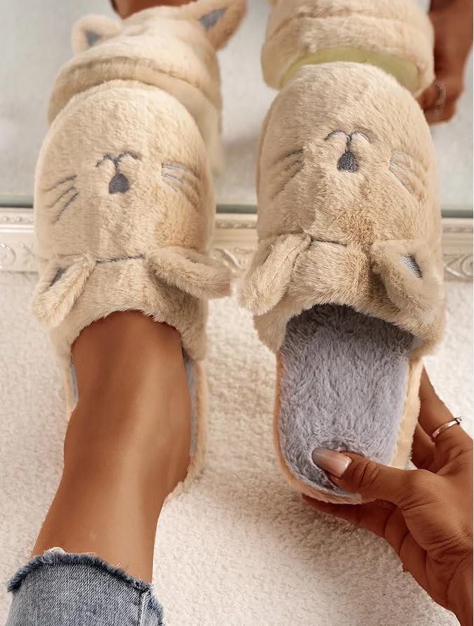Pantufa Feminina Infantil de Gato Antiderrante Macia Confortavél