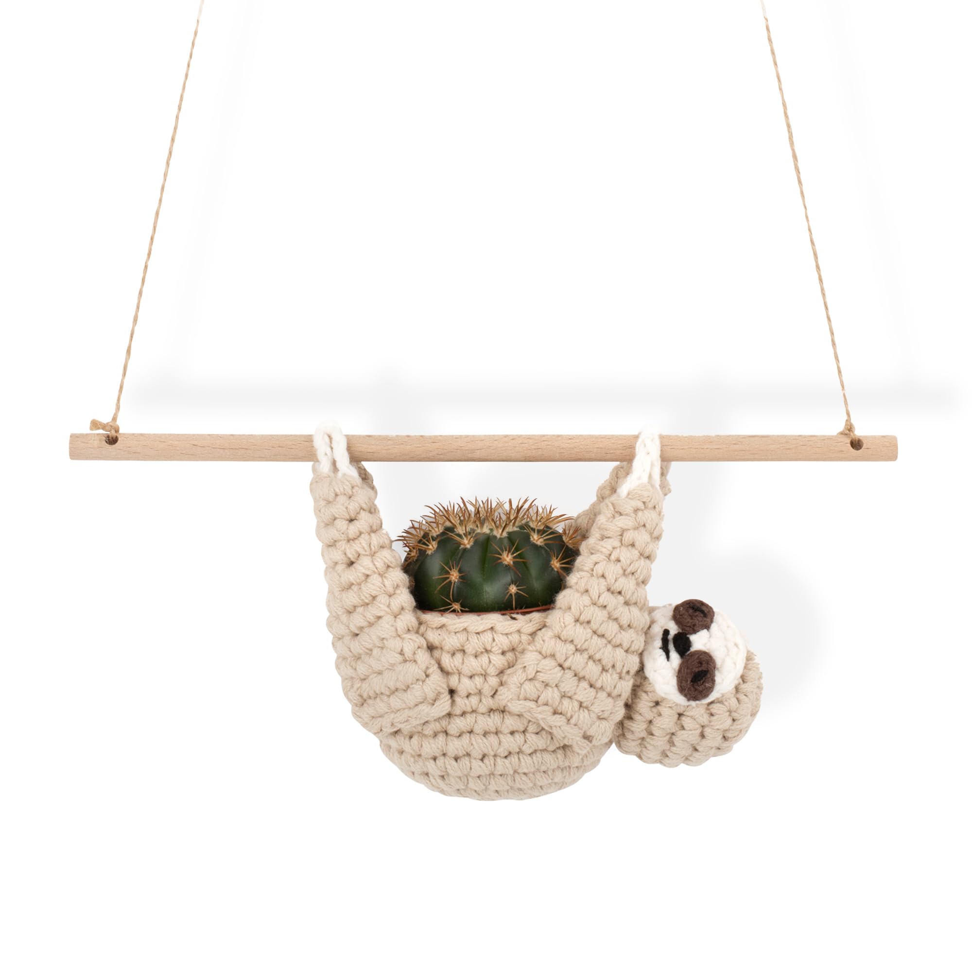 Encike Sloth Hanging Planter for Succulent Pot or Air Plants, Indoor/Outdoor Window Planter Hanger Gifts for Sloth Lovers, 2.5 Inch Plant Holder