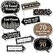 Big Dot of Happiness Funny Adult 70th Birthday - Gold - Birthday Party Photo Booth Props Kit - 10 Piece