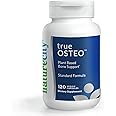 NatureCity True-Osteo Plant-Based Supplement for Bone Strength | AlgaeCal Calcium & Magnesium, Plant-Based Vitamin D3, Vitamin K2, Silicon| Gentle on Stomach (120 Veggie Capsules)