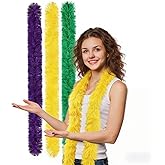 3pcs Feather Boas 6ft Artificial Fluffy Boas Colorful Feather Boas Set for Women Costume Halloween