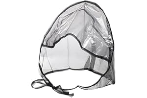 BON BONITO Rain Bonnet with Full Cut Visor & Netting - Black