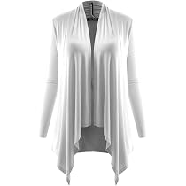 Long Sleeve Flowy Open Cardigan White 