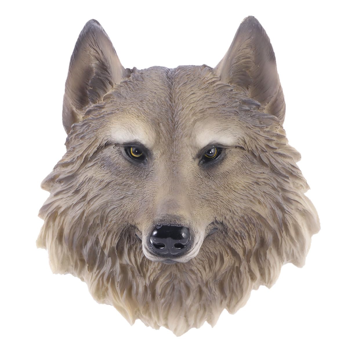 Garneck Large Outdoor Ornaments Animals Head Wall Decor Resin Wolf Head Wall Statue Realistic Animals Head Wall Hanging Sculpture Farmhouse Wall Decoration Ornament Animal Head Wall Sculpture