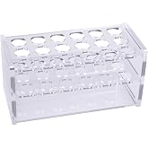 Clear Acrylic Test Tube Rack, 18-Hole 17mm Holder for 10ml 15ml Tubes | 4.5mm Thick Acrylic, 18 Holes, 17mm Diameter, Fits 10ml 15ml Tubes, Pens, Markers, Lab And Desk Use